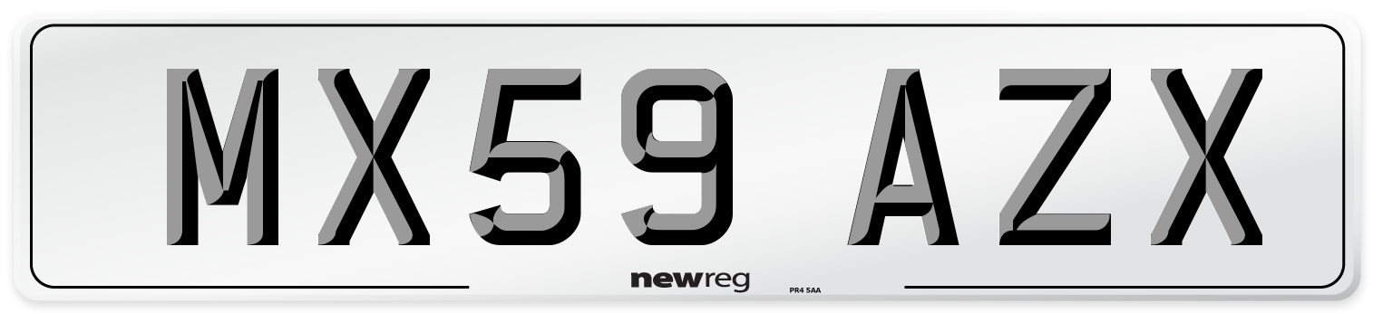 MX59 AZX Number Plate from New Reg